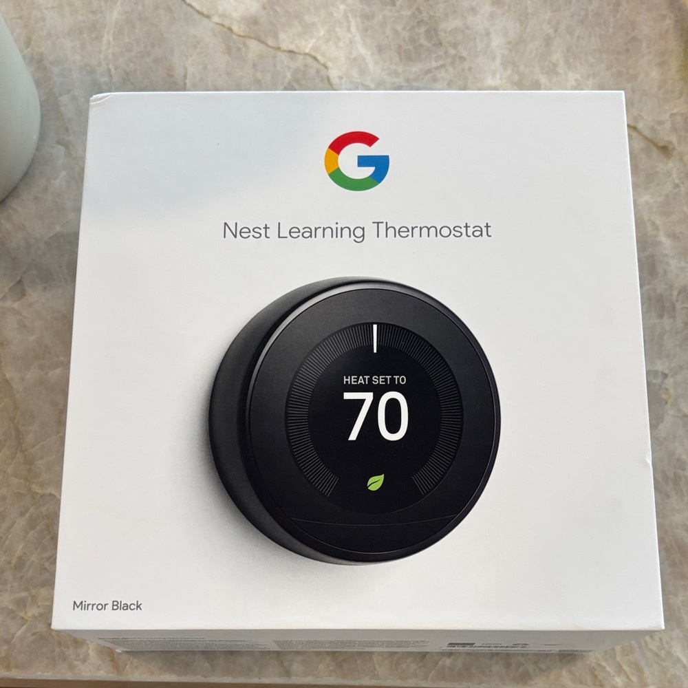 Google Nest Learning Thermostat - Mirror Black - NWOT